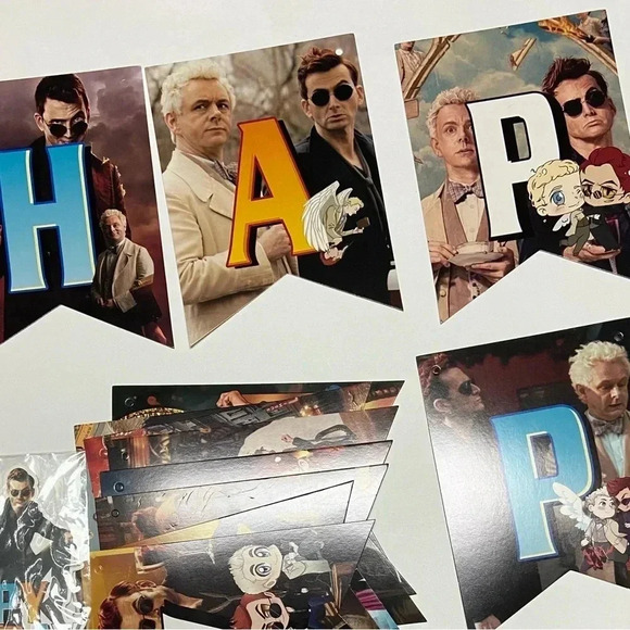 Good Omens - Happy Birthday Banner, Cake  Topper & Cupcake Toppers 🎉 - Picture 12 of 14